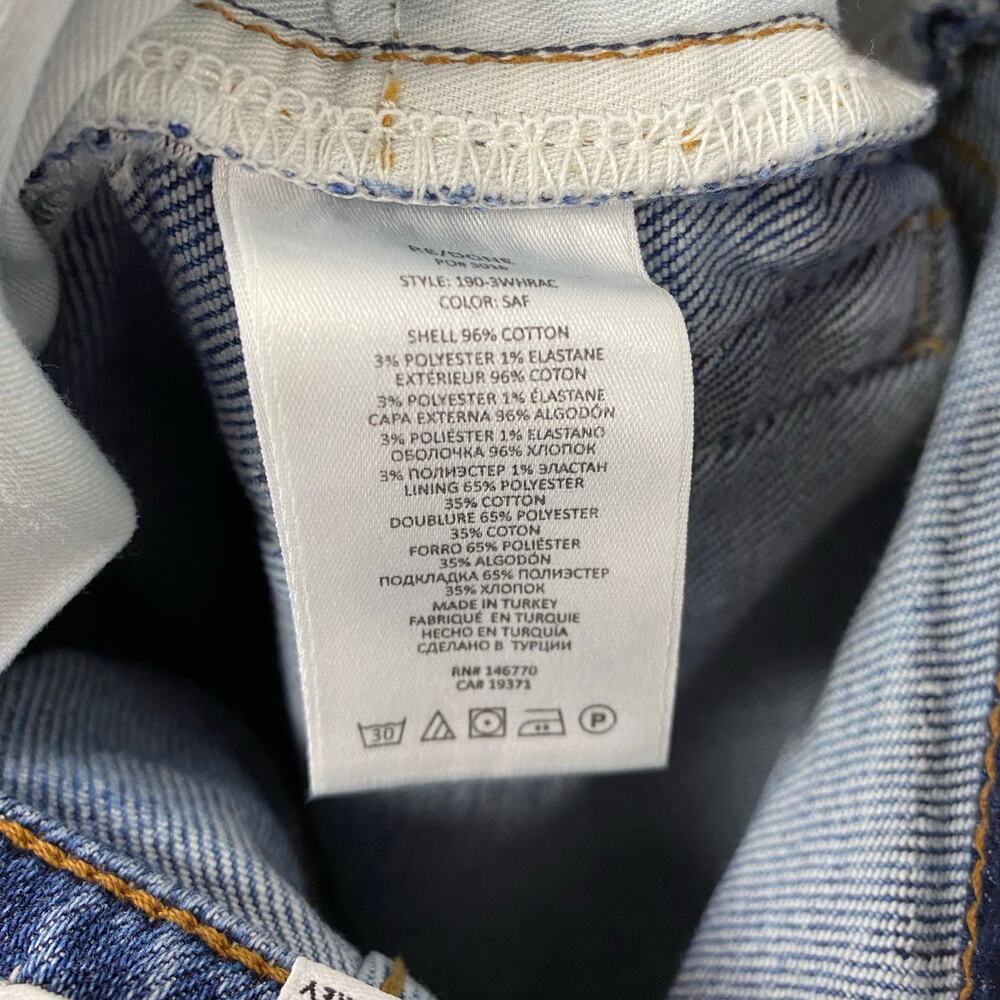 Re/Done High-Rise Ankle Crop Jeans Raw Hem Button Fly Medium Wash Womens Sz 26 - Picture 7 of 11